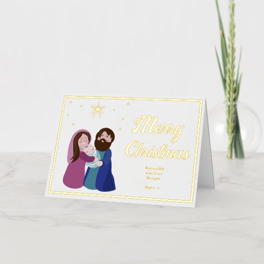 Kerstmiskerststal gevouwen Folie Wenskaart (Voorkant)