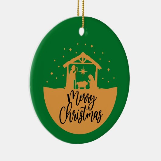 Kerstmiskerststal - kerstversiering keramisch ornament (Rechts)