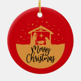 Kerstmiskerststal - kerstversiering keramisch ornament