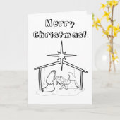 Kerstmiskerststal kleur mij kaart (Gele Bloem)