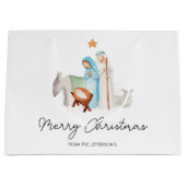 Kerstmiskerststal Manager Gift Bag Groot Cadeauzakje (Voorkant)