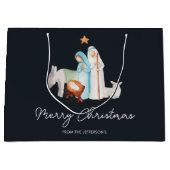 Kerstmiskerststal Manager Gift Bag Groot Cadeauzakje (Voorkant)