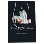 Kerstmiskerststal Manager Gift Bag Medium Cadeauzakje (Voorkant)