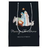 Kerstmiskerststal Manager Gift Bag Medium Cadeauzakje (Achterkant)