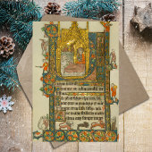 Kerstmiskerststal Middeleeuws Christelijk katholie Feestdagenkaart