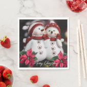 Kerstmiskervingdoekjes, Sneeuwmannendoekjes Servet (Insitu)