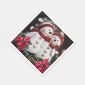 Kerstmiskervingdoekjes, Sneeuwmannendoekjes Servet (Hoek)