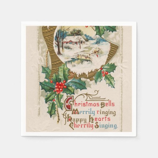 Kerstmiskousen Oude Stijl Servet (Voorkant)