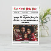 Kerstmiskrant op de Noordpool Wenskaart Feestdagenkaart (Staand voorkant)