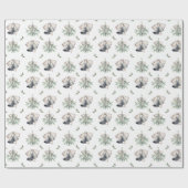 Kerstmismaretak en zilveren klokken cadeaupapier (Vlak)