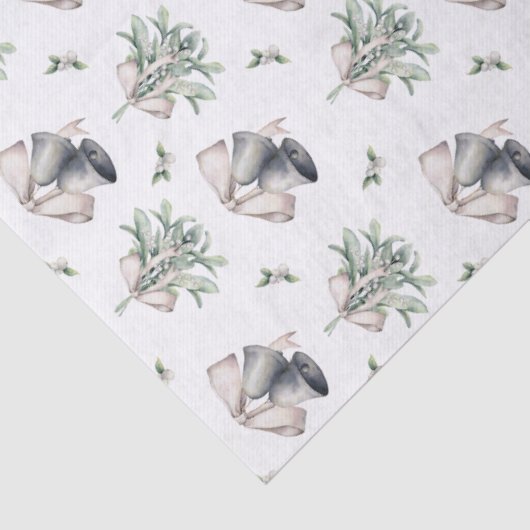 Kerstmismaretak en zilveren klokken tissuepapier (Detail)