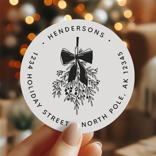 Kerstmismaretak gekocht retouradres ronde sticker