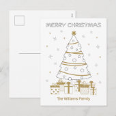 Kerstmisnaam Leuk Kleurend Uniek Douane Feestdagenkaart (Voorkant / Achterkant)