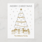 Kerstmisnaam Leuk Kleurend Uniek Douane Feestdagenkaart (Voorkant)