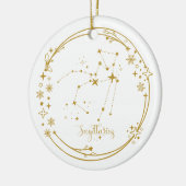 Kerstmisnaam Sagittarius Zodiac Gold Keramisch Ornament (Links)