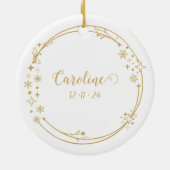 Kerstmisnaam Sagittarius Zodiac Gold Keramisch Ornament (Achterkant)