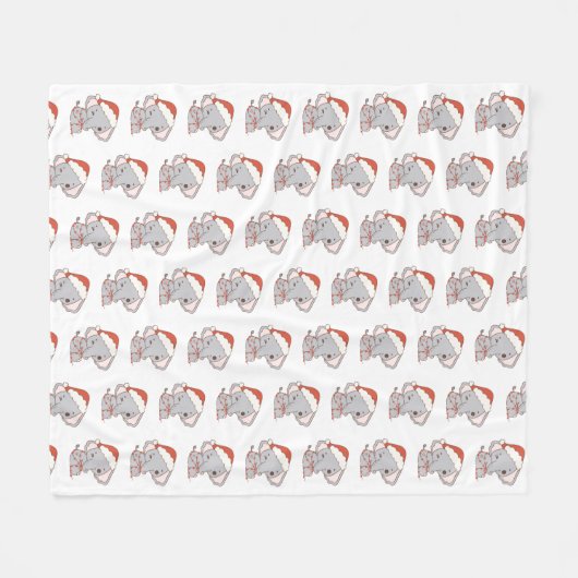 Kerstmisolifant fleece deken (Voorkant (Horizontaal))