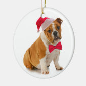 Kerstmisornament van de Kerstman Bulldog Keramisch Ornament (Links)