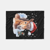 Kerstmispaard Santa Hat Animal Equest Fleece Deken (Voorkant (Horizontaal))