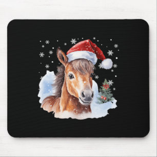 Kerstmispaard Santa Hat Animal Equest Muismat