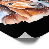 Kerstmispaard Santa Hat Animal Equest Poster (Hoek)