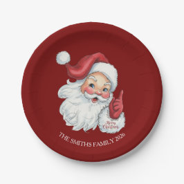 Kerstmispapieren borden met vintage Sint Papieren Bordje