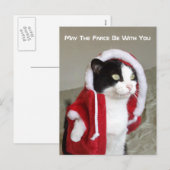 Kerstmisparodie Cat Funny Post Kaart Funny (Voorkant / Achterkant)