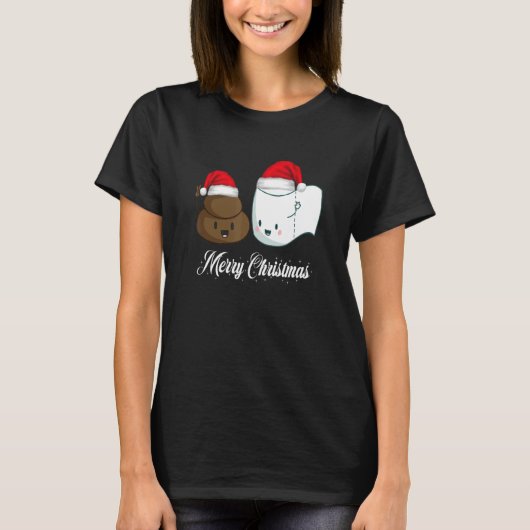 Kerstmispoep en toiletpapier Kerstmanhoed Beste Vr T-shirt (Voorkant)
