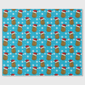 Kerstmispotatoes met Kerstmannenmutsen Cadeaupapier (Vlak)