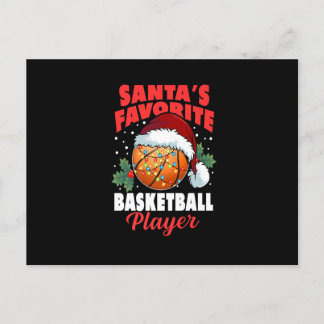 Kerstmispyjama van de favoriete basketballer van d feestdagenkaart