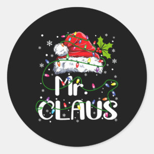 Kerstmispyjama voor koppels, meneer en mevrouw Ker Ronde Sticker