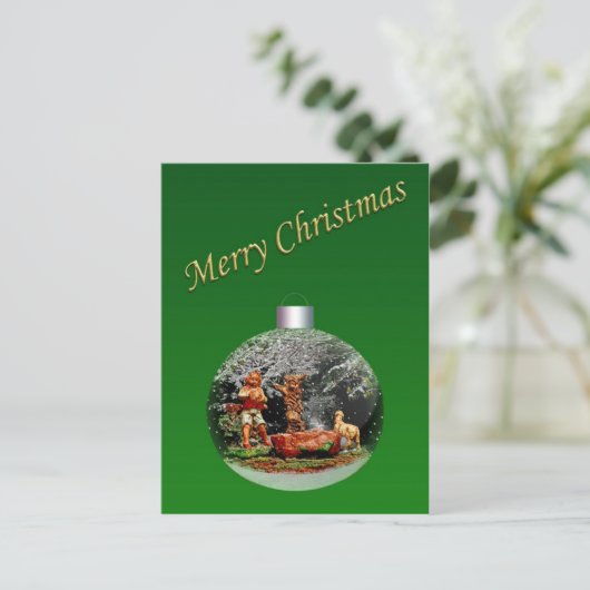 Kerstmisscène  Briefkaart (Staand voorkant)