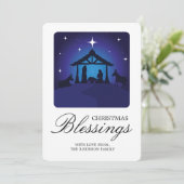 Kerstmisscène Christelijke zegening Feestdagenkaart (Staand voorkant)