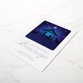 Kerstmisscène Christelijke zegening Folie Uitnodiging (Gedraaid)