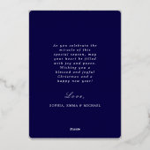 Kerstmisscène Christelijke zegening Folie Uitnodiging (Achterkant)