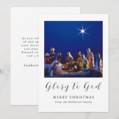 Kerstmisscène glorie voor God Feestdagenkaart (Voorkant / Achterkant)
