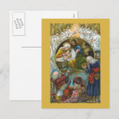 Kerstmisscène, het kerstfeest Briefkaart (Voorkant / Achterkant)