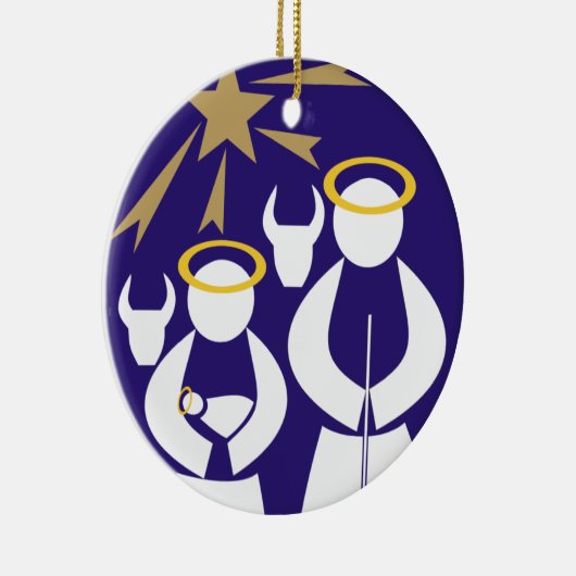Kerstmisscène Keramisch Ornament (Rechts)