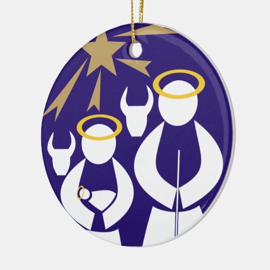 Kerstmisscène Keramisch Ornament (Links)