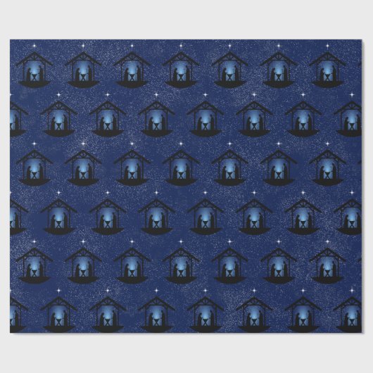 Kerstmisscène religieus cadeaupapier (Vlak)