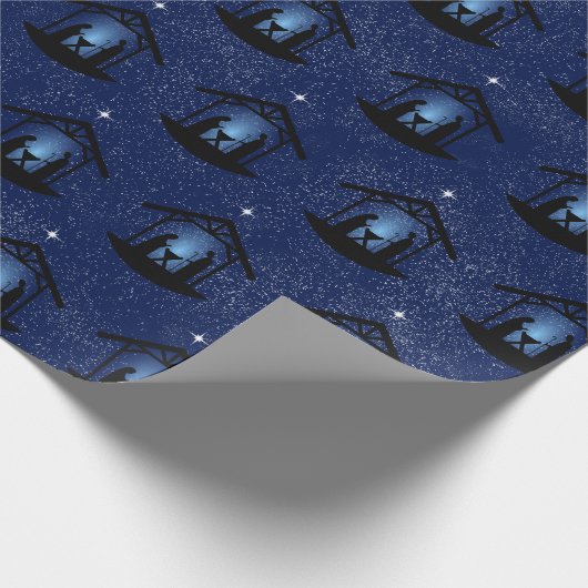 Kerstmisscène religieus cadeaupapier (Hoek)