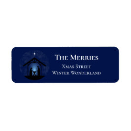 Kerstmisscène religieus etiket