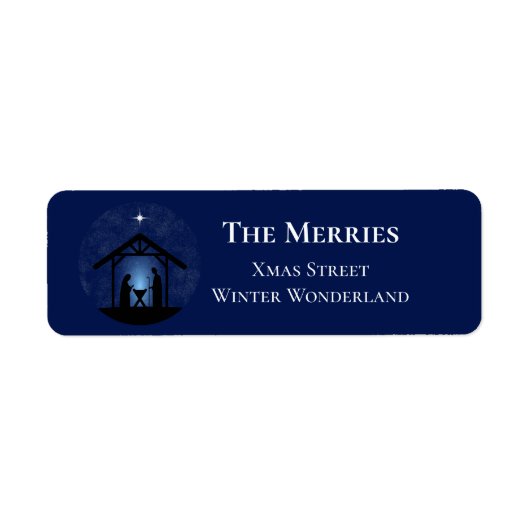 Kerstmisscène religieus etiket (Voorkant)