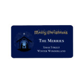 Kerstmisscène religieus etiket (Voorkant)