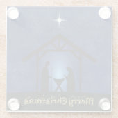 Kerstmisscène religieus glazen onderzetter (Achterkant)