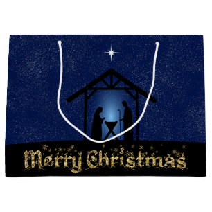 Kerstmisscène religieus groot cadeauzakje