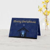 Kerstmisscène religieus kaart (Gele Bloem)