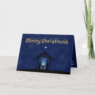 Kerstmisscène religieus kaart