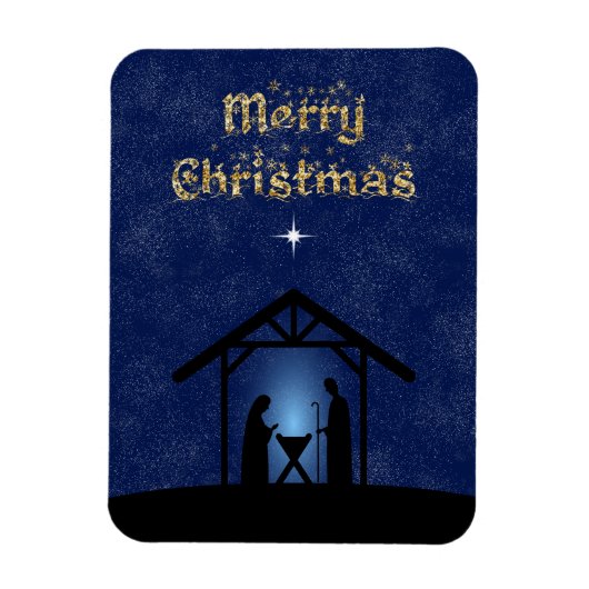 Kerstmisscène religieus magneet (Verticaal)