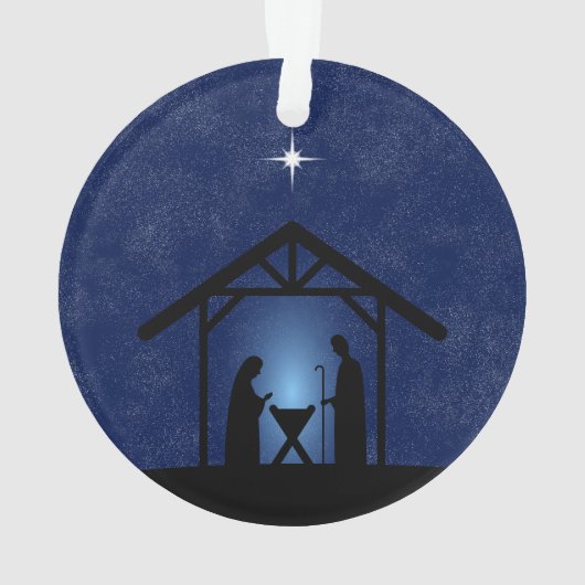 Kerstmisscène religieus ornament (achterkant)